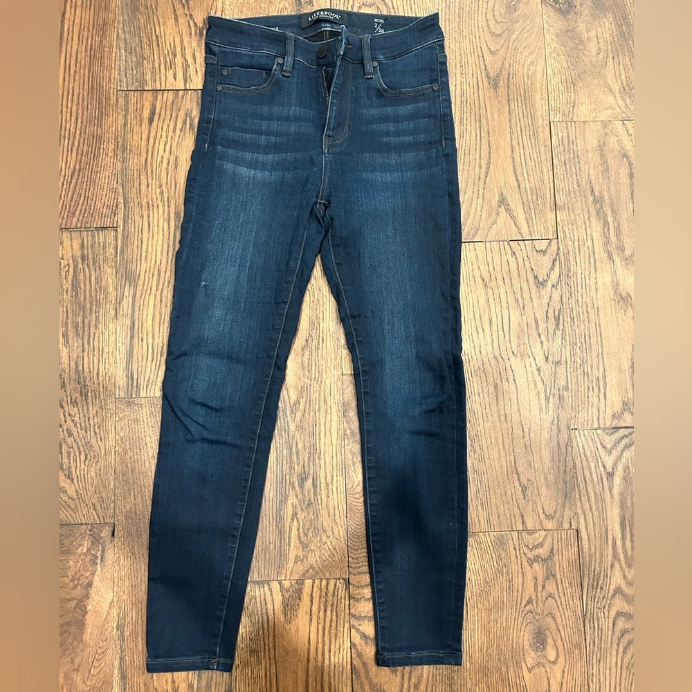 Liverpool Los Angeles - Abby High Waist Ankle Skinny - 2 petite - Dunmore dark